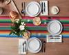 Strisce Colorate Messicane Runner da Tavola in Lino Runner per Comodino Decorazione Cucina Rustica Runner per Tavolo da Pranzo Decorazione Festa Messicana