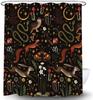 Fairy Village Forest Shower Curtain, Home Bathroom Decoration Woodland Wildlife Pattern Shower Curtain With Hook