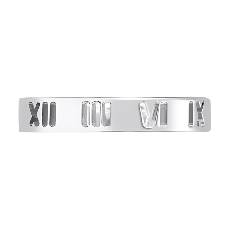 

Tiffany & Co. Atlas Series Hollow Roman Numerals 925 Silver Ring Unisex rings 30540573 Box,5