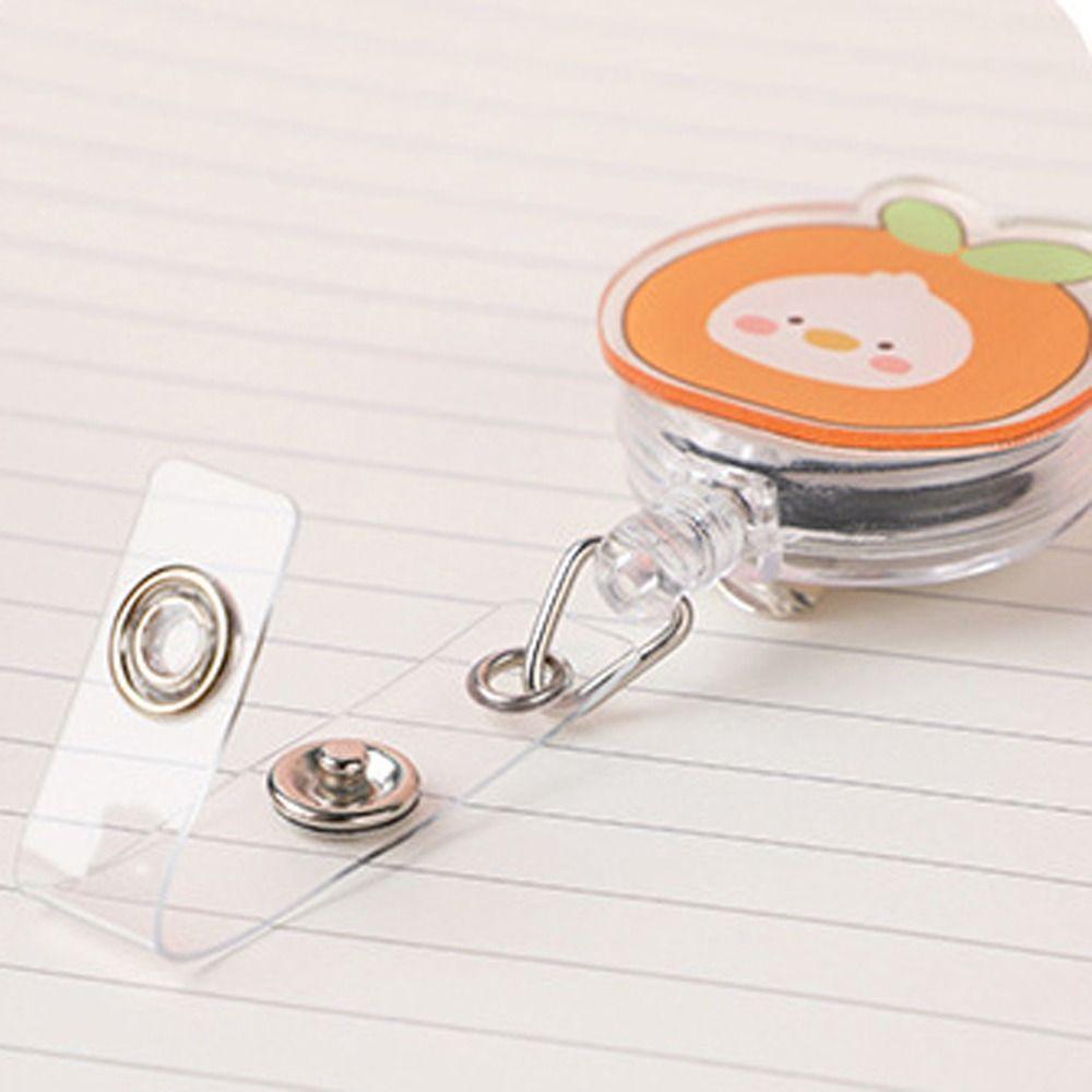 Cute Colors Badge Holder Clips Name Card ID Card Holder Student Retractable Badge Reel  Work Card