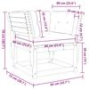 Garden Sofa with Armrests and Cushions Solid Douglas Fir Wood