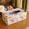 NEUE Hochwertige Taschentuchbox im ländlichen Stil mit Rosenmuster, Schreibtischdekoration aus Eisen