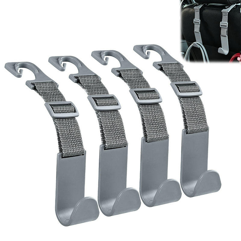 4Pcs/Set Car Headrest Hooks For Car Car Seat Hooks Purse Hooks For Car Handbag Clothes Coats Grocery Bags