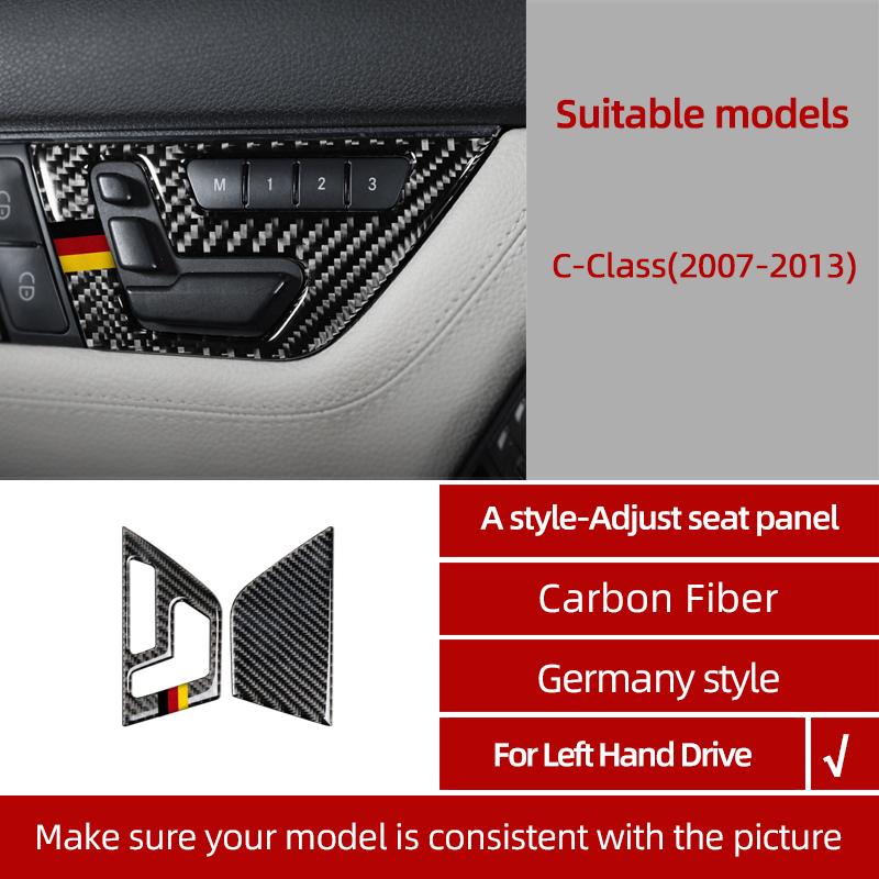 BETTERHUMZ For Mercedes Benz W204 C Class Accessories Carbon Fiber Central Control Gear Shifter Panel Trim Sticker Car Interior