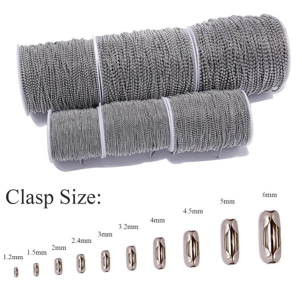 Silver Tone Stainless Steel Ball Chain Connector Clasps for DIY Necklace Bracelet Jewelry Making 50pcs/lot