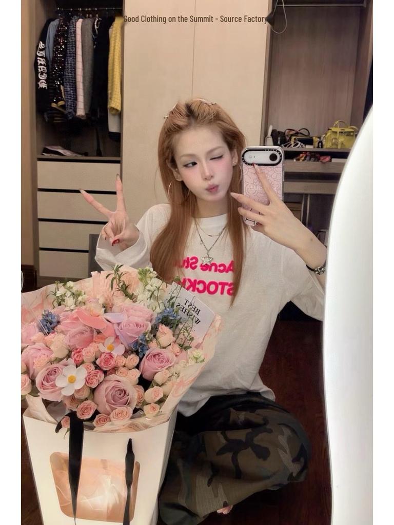 1996 Rose Red Unisex Cotton Linen Flock Long Sleeve T-Shirt - New Year Limited Edition