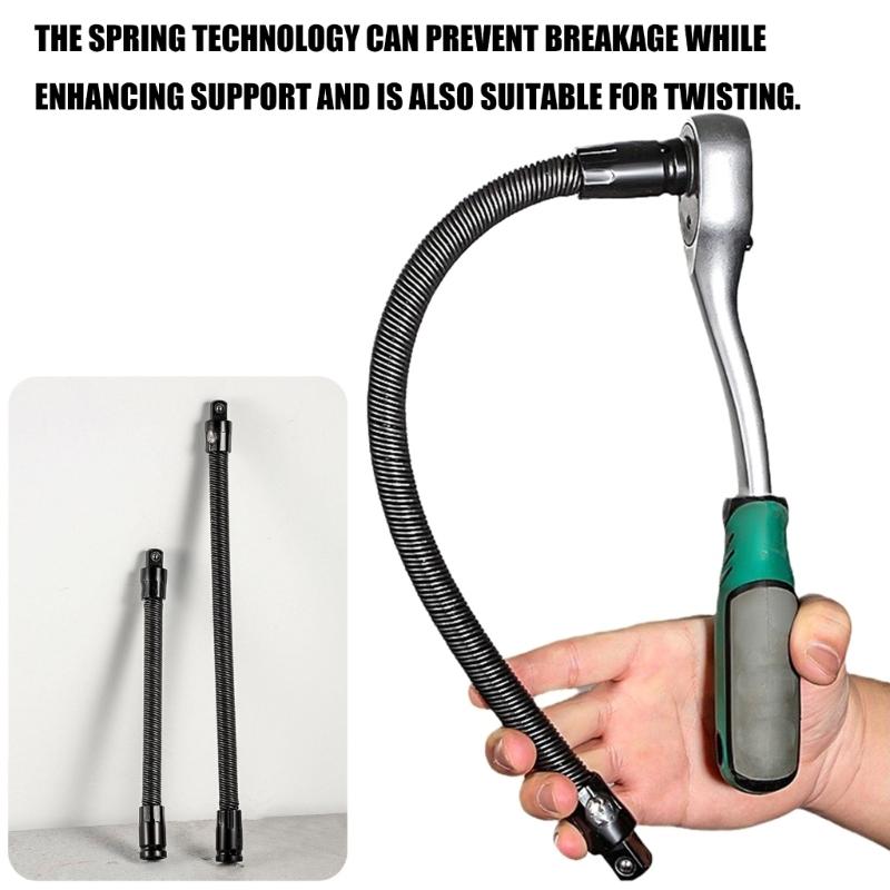 1/2inch Flexible Extension Rod Bendable Elastic Joint Head Post Connecting Link For Electric Impact Wrench High Strength
