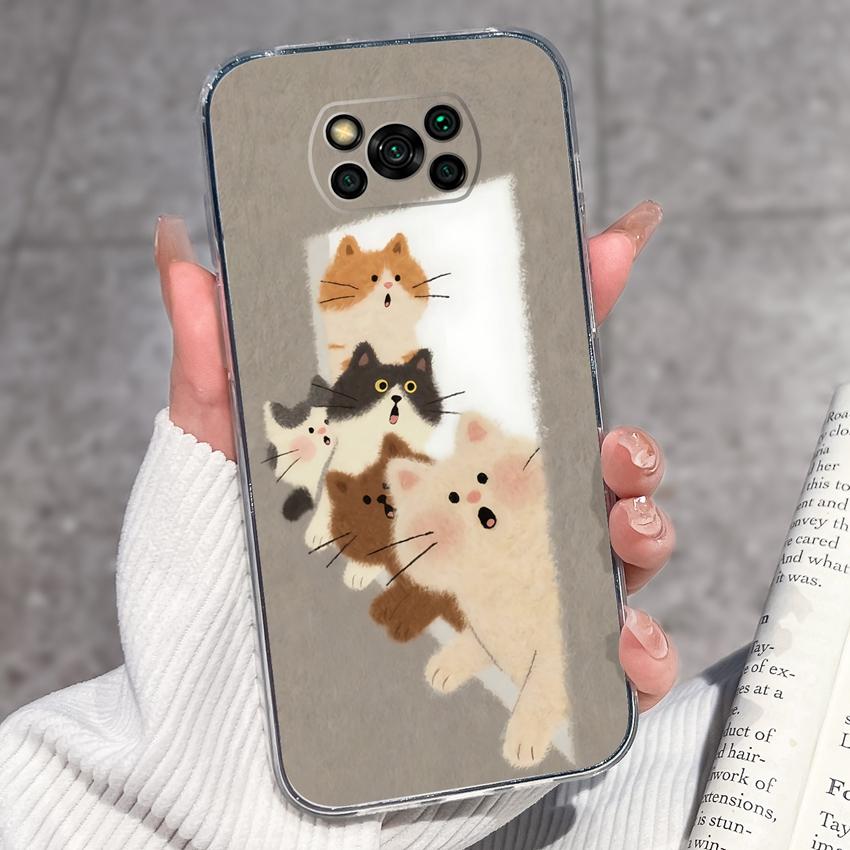 Clear Phone Case For Xiaomi Poco X3 X4 NFC X5 X6 X7 Pro F3 F4 GT F5 Soft TPU Casing Retro Pocket Watch Patterns Shockproof Shell For Xiaomi Cover Capa