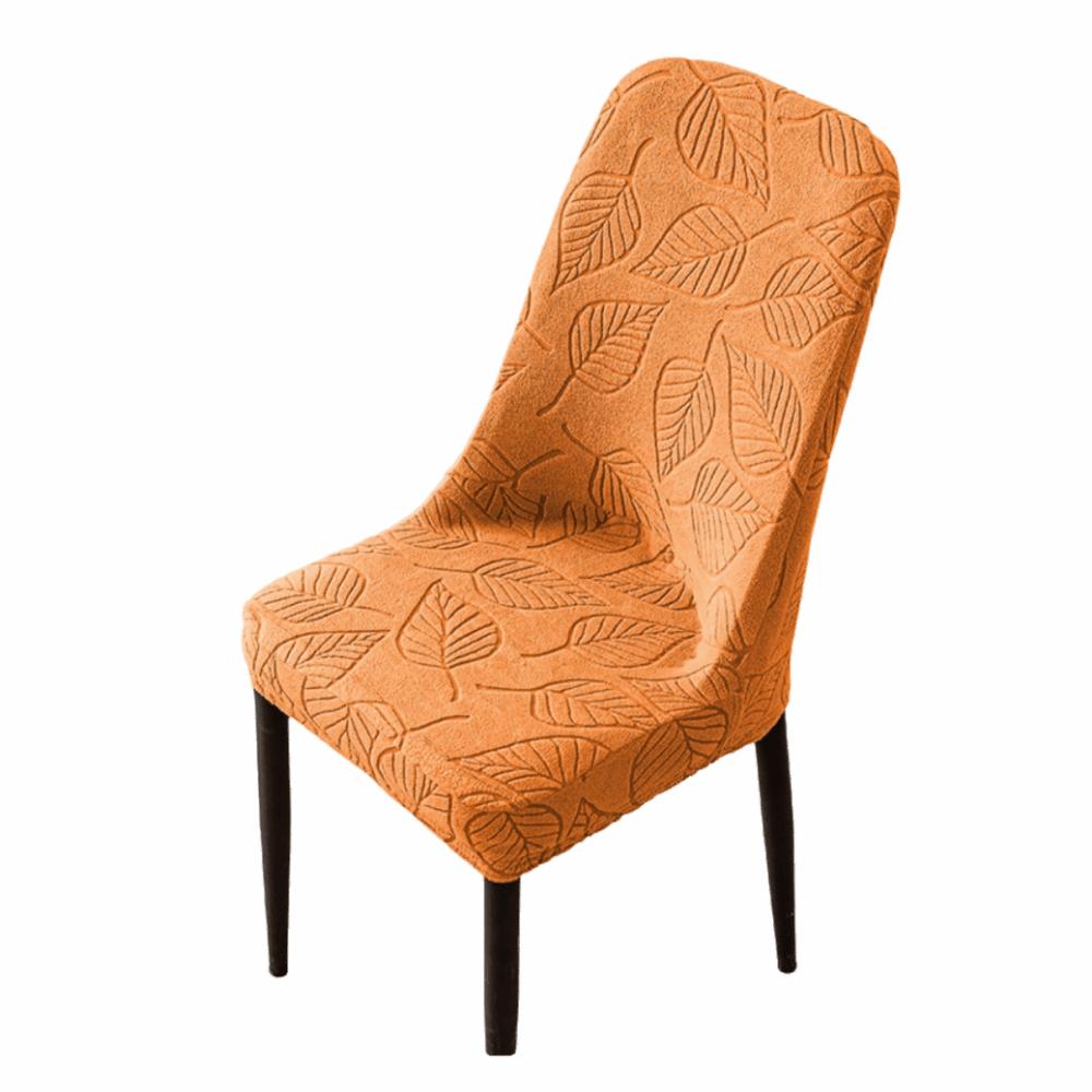 

Мягкий чехол для ресторанного табурета с лиственным узором, чехол для обеденного стула, накидки на сиденье стула, домашний декор оранжевый