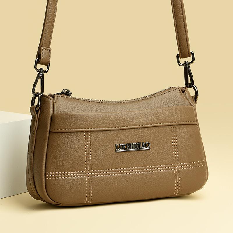 Bag 2025 New Atmospheric High-end Soft Leather Middle-aged Women's Bag Mother Bag Commuting Large-capacity Shoulder Messenger Bag