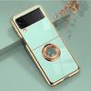 Suitable for Samsung Galaxy Z Flip6 Electroplated Mobile Phone Case ZFlip3 Ring Bracket Magnetic Car Protection Case