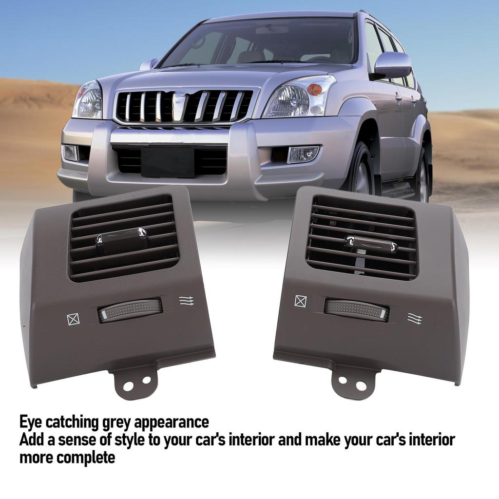 1 Pair Car Air Vent Outlet Improved Air Flow Driver and Passenger Side Dashboard AC Air Vent for Prado J120 2002 To 2009 Grey