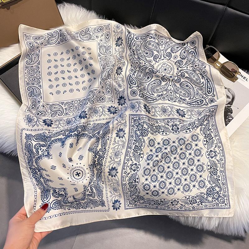 Small Square Scarf 70Cm Korean Satin Square Scarf Silk Scarf Silk Women S Decoration Small Shawl Scarf Various Styles 70*70