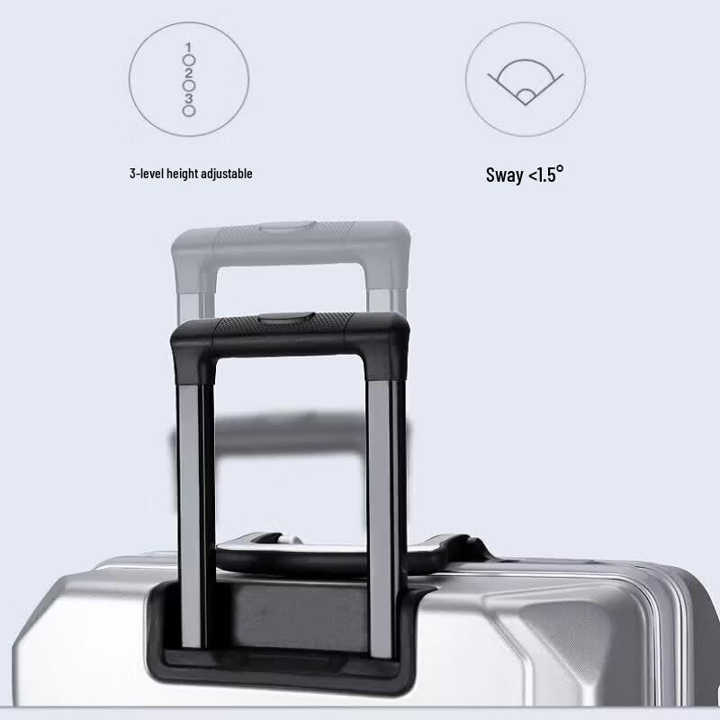 ZhiNaShi Rechargeable PC Hardshell Luggage with Silver Aluminum Frame