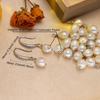 Leaf Fashion Baroque Freshwater Pearl Women's Earrings Two Wearing Methods Pearl 18K Gold Plated Zirconia Earrings Valentine's Day Mother's Day Gifts