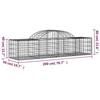 VidaXL Curved Gabion Baskets 14 Pcs 200x50x40/60 Cm Galvanized Iron, Gabion, Gabion Cage, Gabion Wall Basket, Wall 3146269