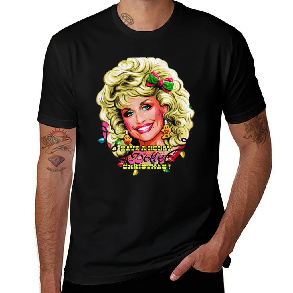 Have A Holly Dolly Christmas TShirt Lightweight Running TShirt