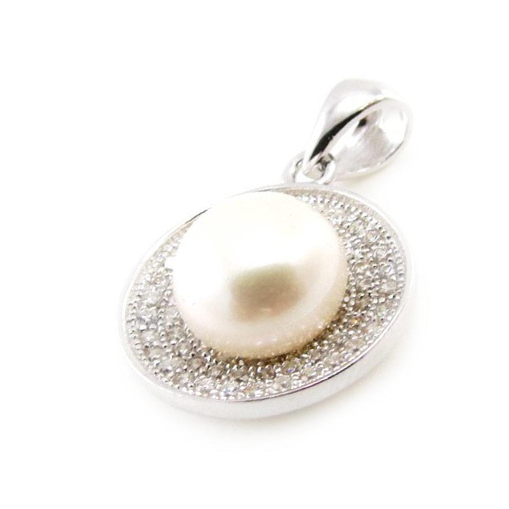 Les Trésors De Lily [J0141] - Pendentif Argent 'Sissi' blanc argenté (rhodié) - 15 mm
