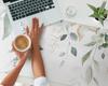 Decorative Desk Mat with Watercolor Graphics Leaf Composition 120X60 Cm