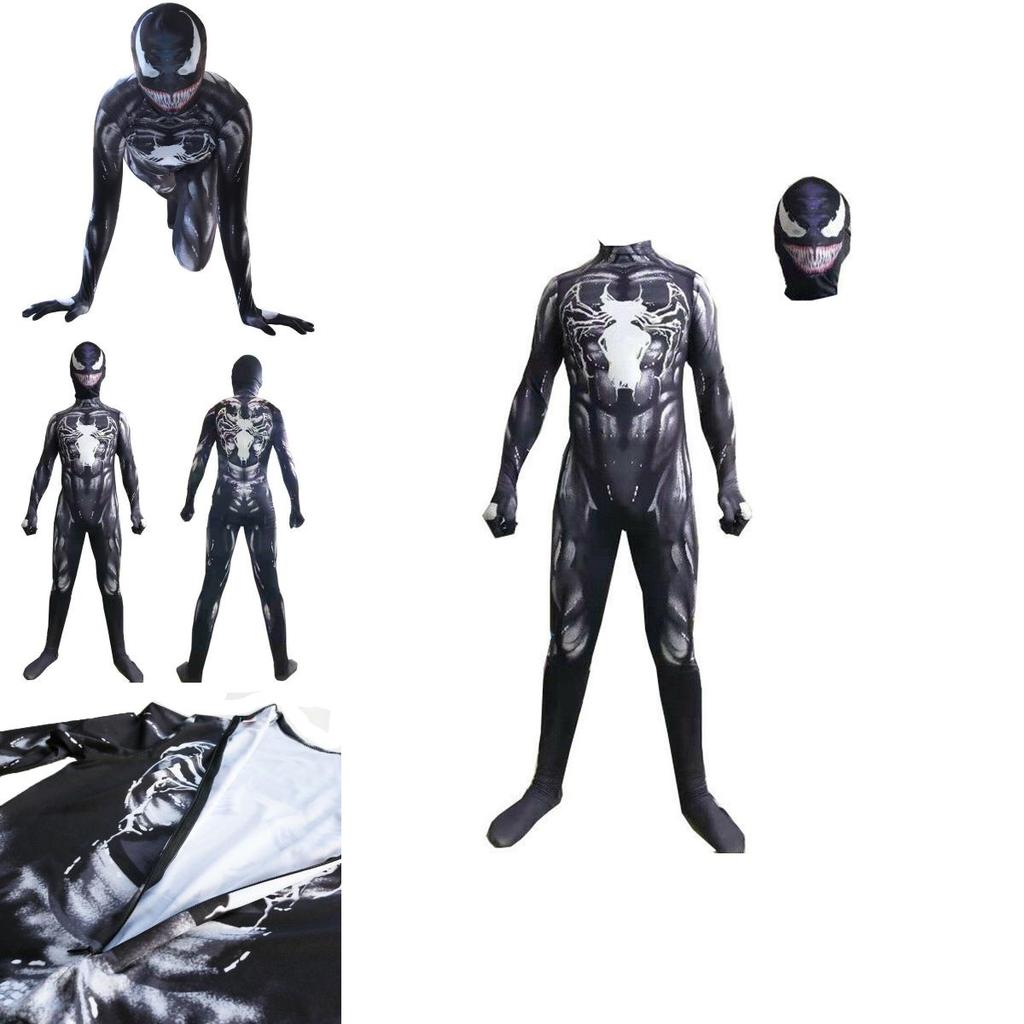 Venom Spider-man Cosplay Costume Jumpsuit With Exquisite Design And Breathable Fabric For Kids And Adults