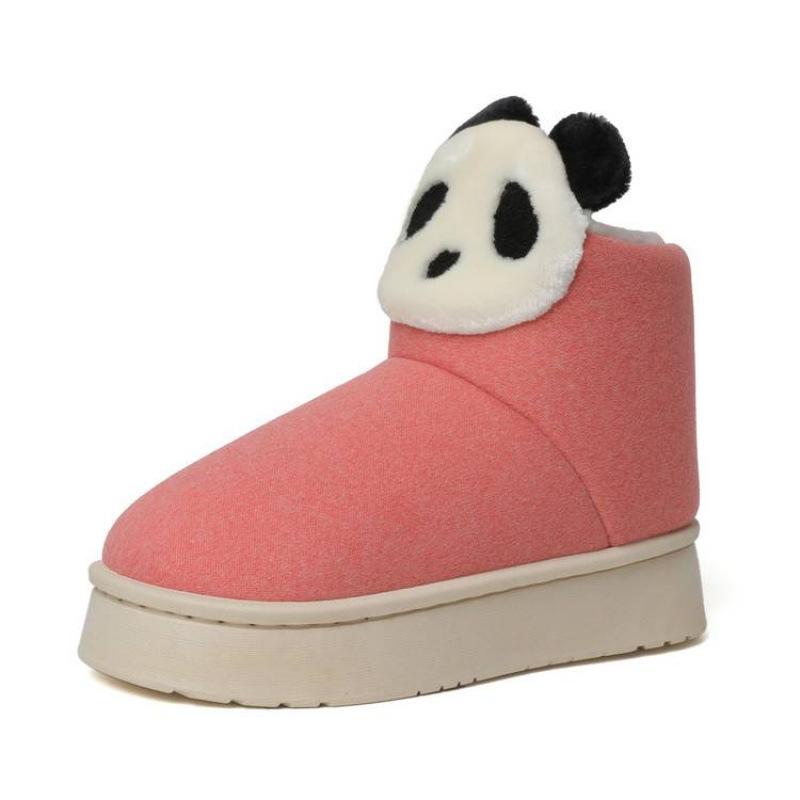 Couple velvet cotton shoes indoor home shoes high-top fluffy shoes men's and women's all-inclusive cotton slippers outer wear warm shoes women