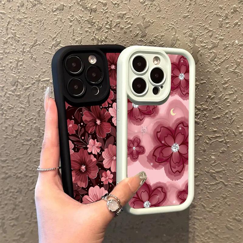 Süßes Rosa Rotes Blumenmuster Handyhülle Für Xiaomi Mi 15T 17 15 14 13 12 14T Lite Poco M7 F7 M6 X7 X6 F4 F5 C40 Pro Ultra 4G 5G
