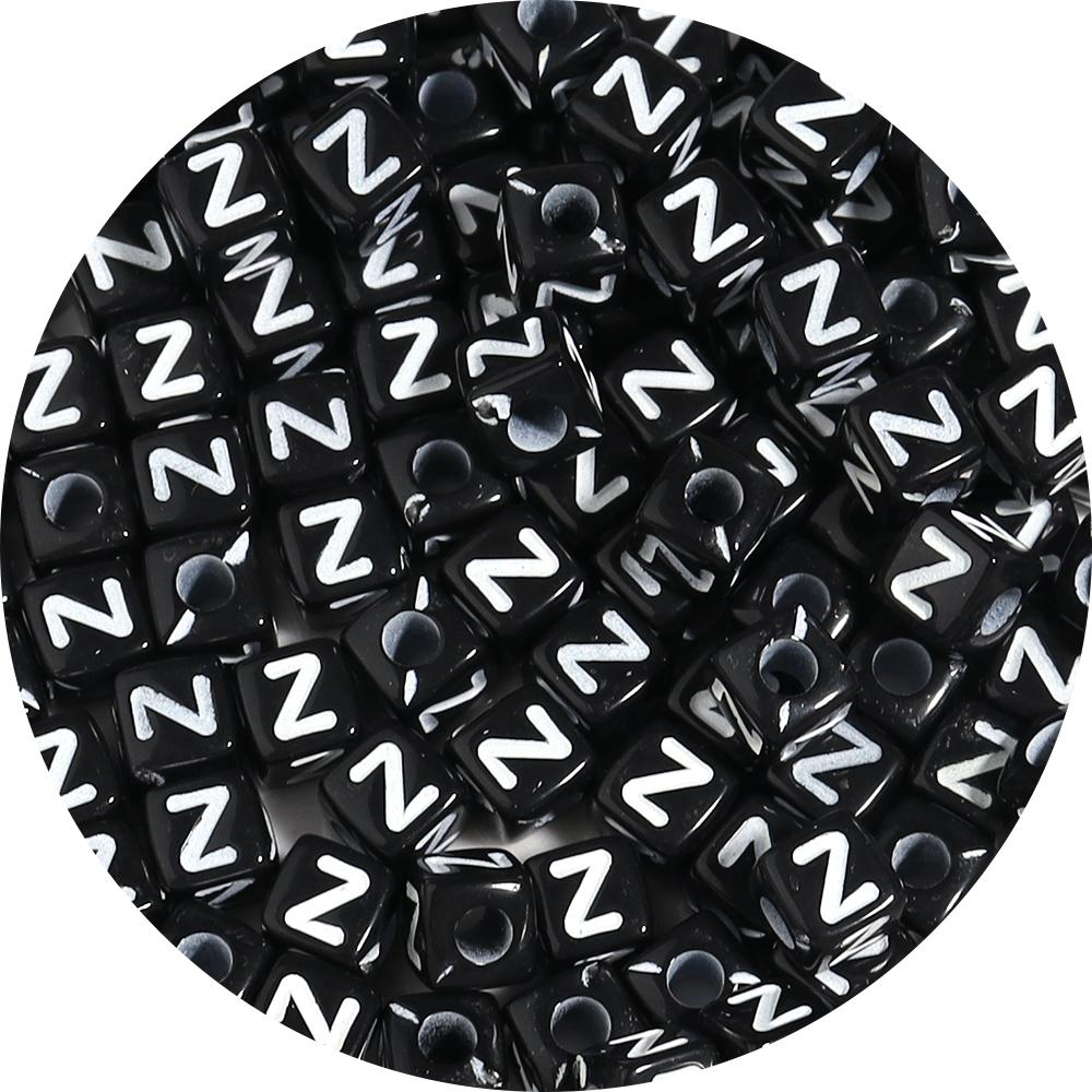 

100pcs 4.5mm Black Letter Acrylic Beads Square Loose Spacer Alphabet Beads For DIY Jewelry Making Bracelet Necklace Accessories