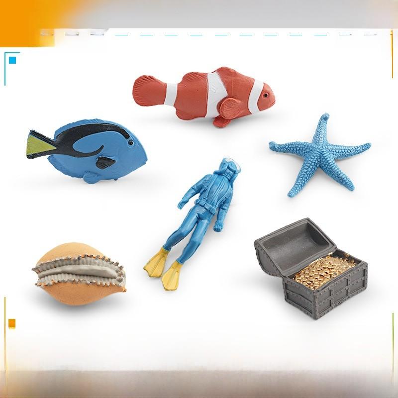 Realistic Ocean Creature Pvc Figurine Set Coral Reef Fish Octopus Starfish Marine Scene Decor For Home