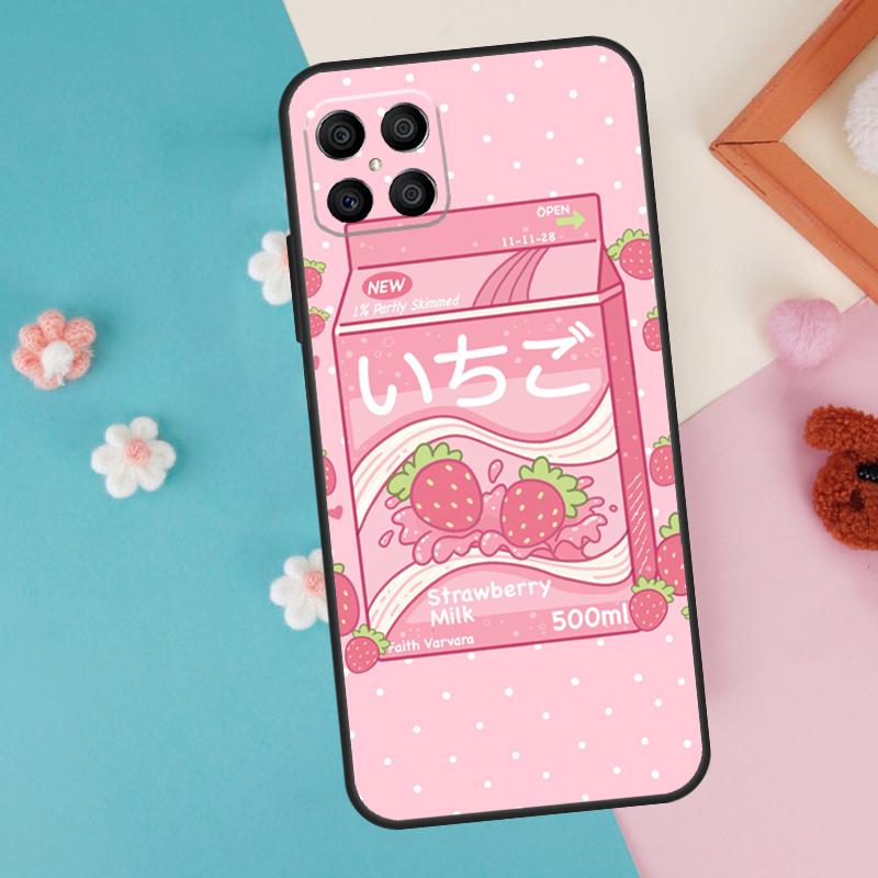 Kawaii Strawberry Milk Case For Honor Magic 7 5 6 Lite Pro Honor X8b X9b X9a X8a X8 X9 X9c 50 70 90 200 Lite Cover