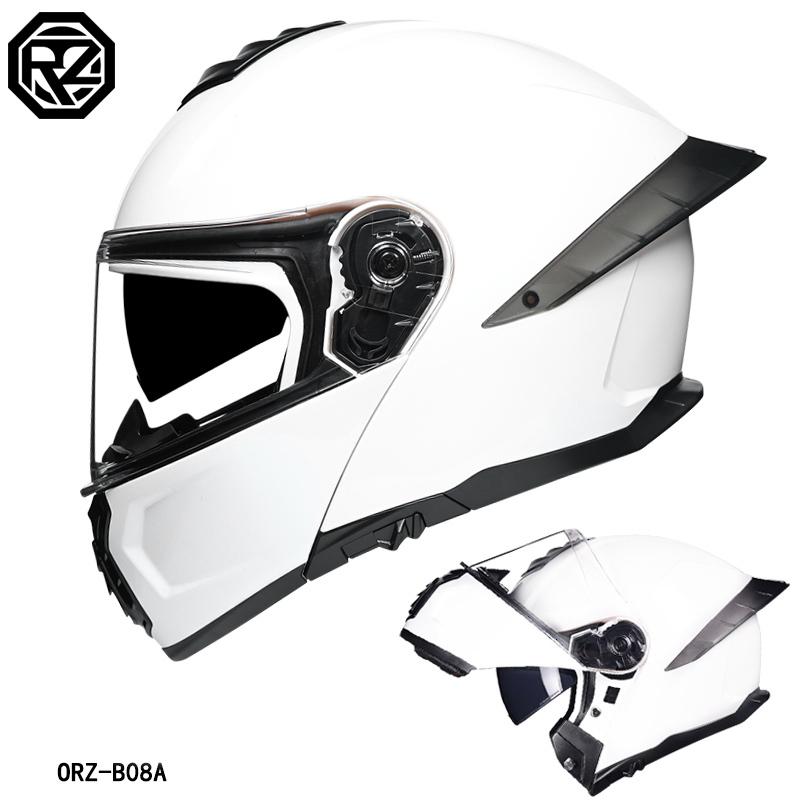 Orz-B08A-Motorcycle helmet, men's and women's four season open face helmet, double mirror knight semi full face helmet