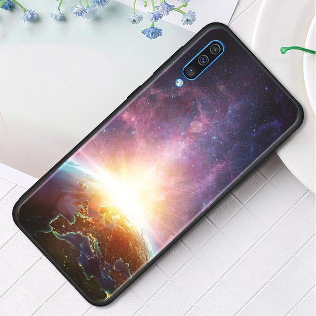 Silikonowe etui na telefon do Samsung Galaxy A50 A70 A10 A20e A30 A40 A20s A10s A10e A80 A90 A60 A30s Pokrowiec Shell Ziemia Księżyc Planeta