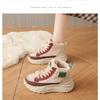 Women's Winter Fashion Casual Trend With Plush Insulation High Top And Height Increasing White Shoes