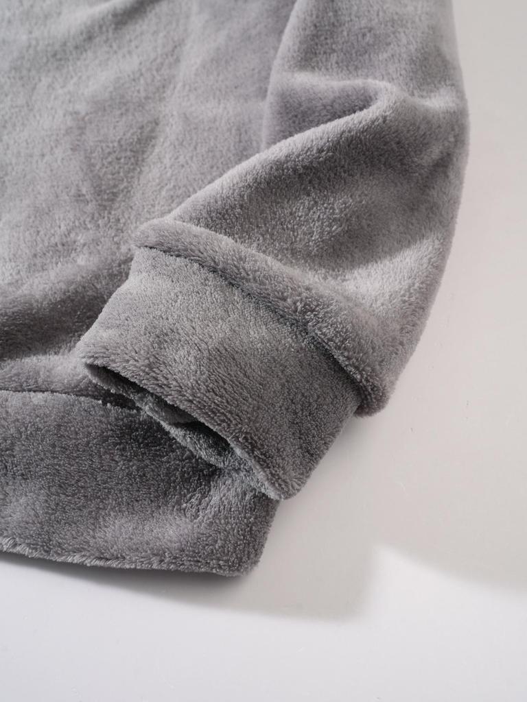 Men's Plus Size Hooded Casual Sweatshirt - Autumn/Winter Coral Fleece Fashion Style