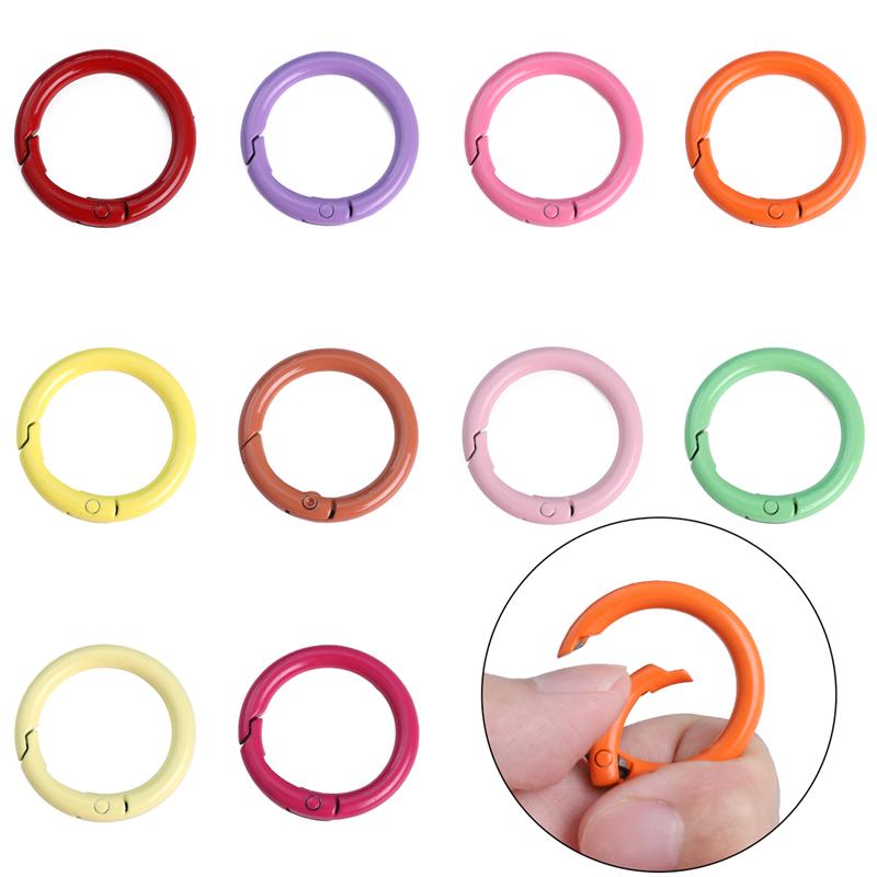 2/5/10Pcs Alloy Spray Painted Open Ring Spring Buckle Clasps For Key Bag Accessories
