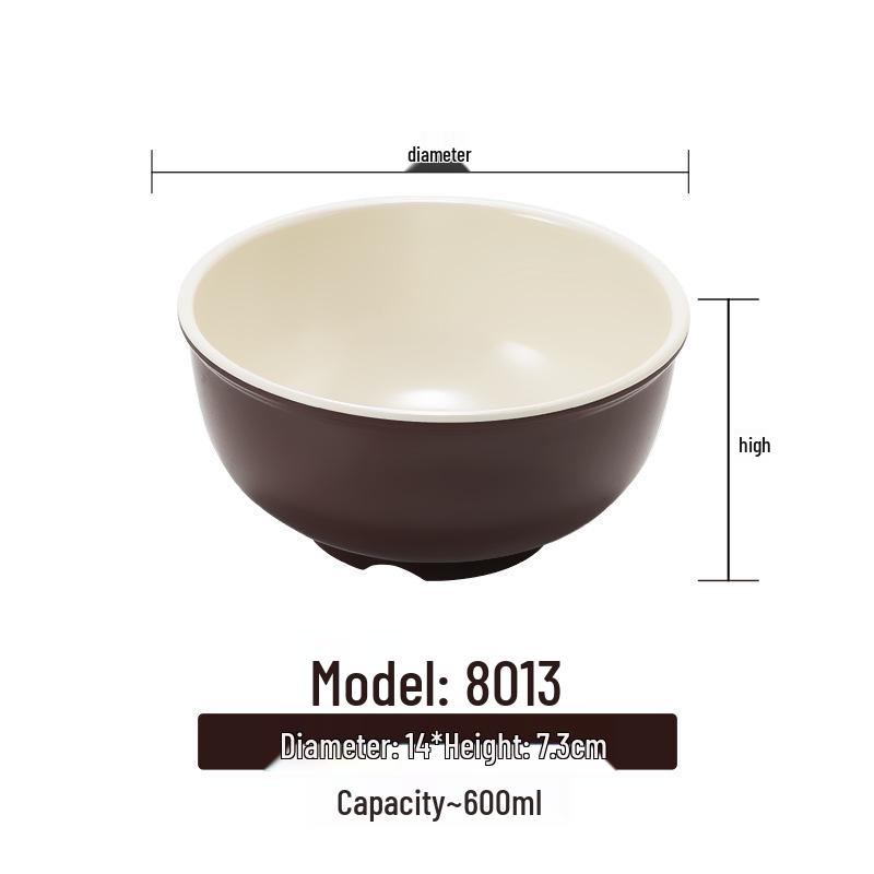 Melamine White Noodle Bowl, Imitation Porcelain, Large Plastic Soup/Rice Bowl for Commercial Use.