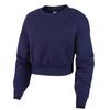 Loose Fit Cropped Long Sleeve Sweatshirt Women Sweatshirt Navy-Blue CJ9476-498