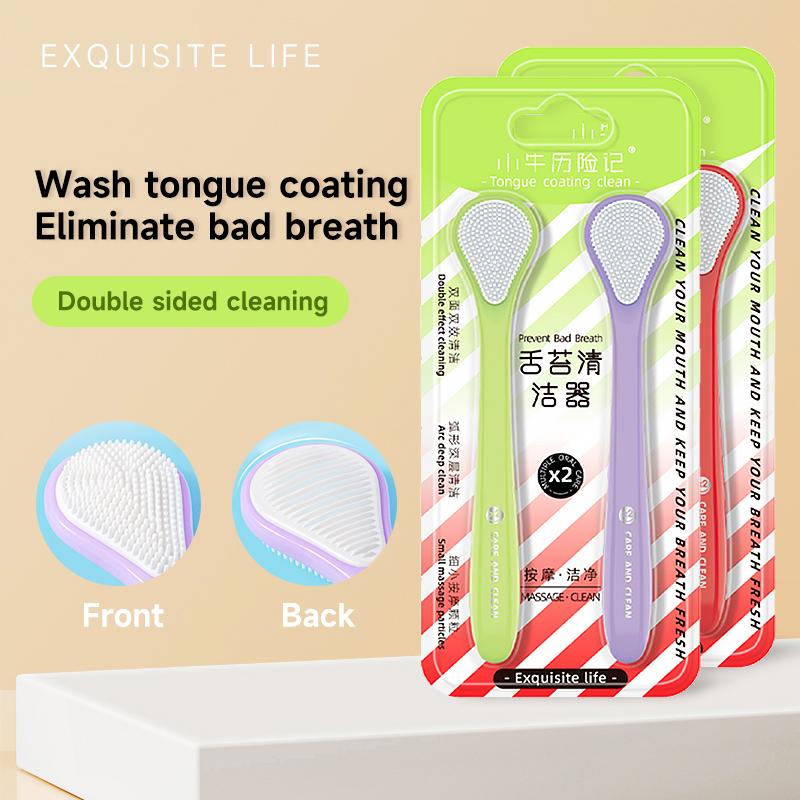 1/2/4Pcs Tongue Scraper Double Sided Tongue Cleaner Brush for Fresh Breath Oral Hygiene