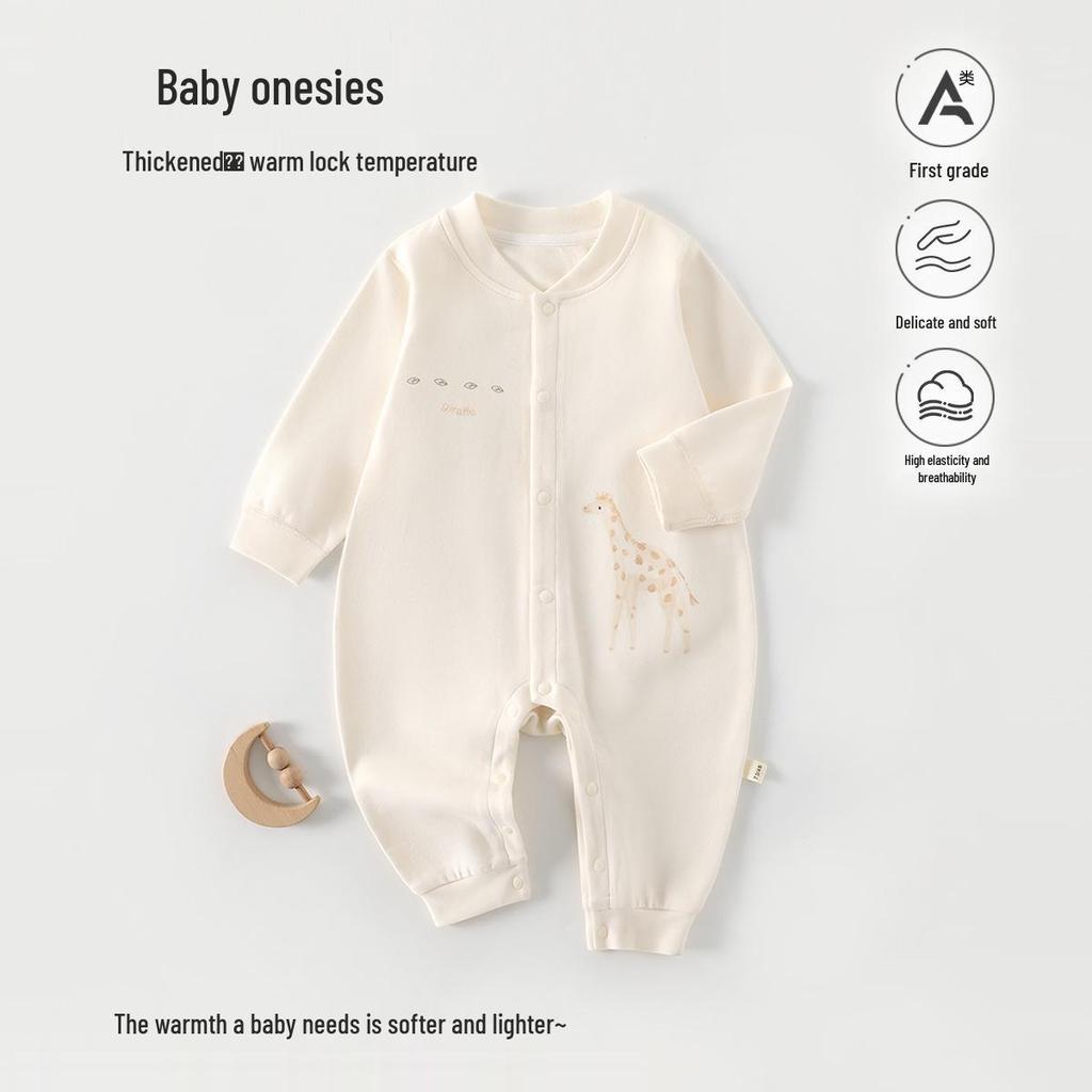 Anyang Baby Soft Velvet Jumpsuit - Spring & Autumn Class A Newborn Cotton Romper