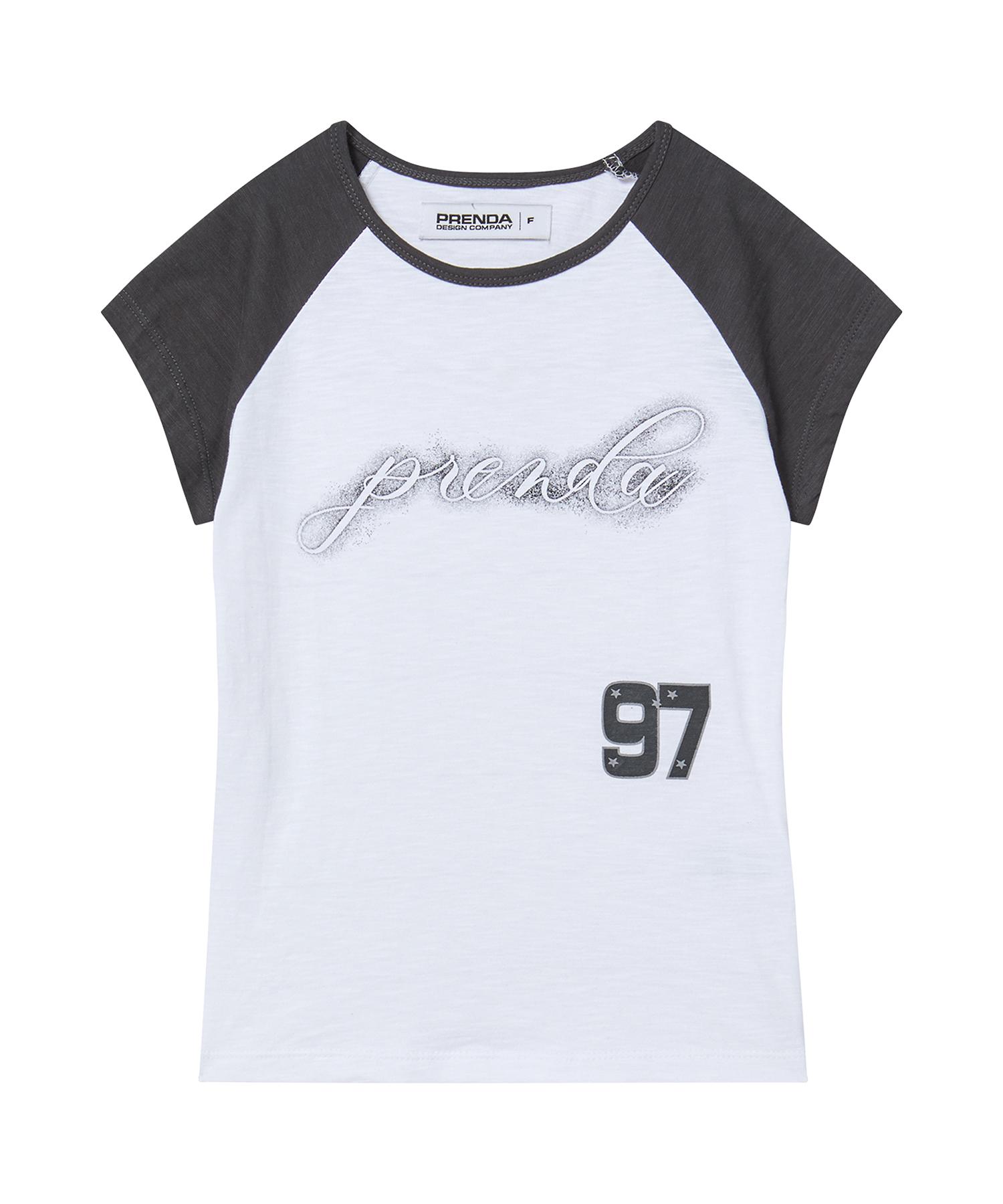 Prenda Spray Logo Slub Raglan Tee Charcoal Reference/Free