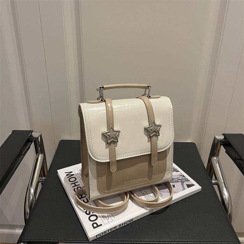 Schoolbag fashion trend texture casual backpack autumn and winter new bag 1011 niche design women's simple backpack