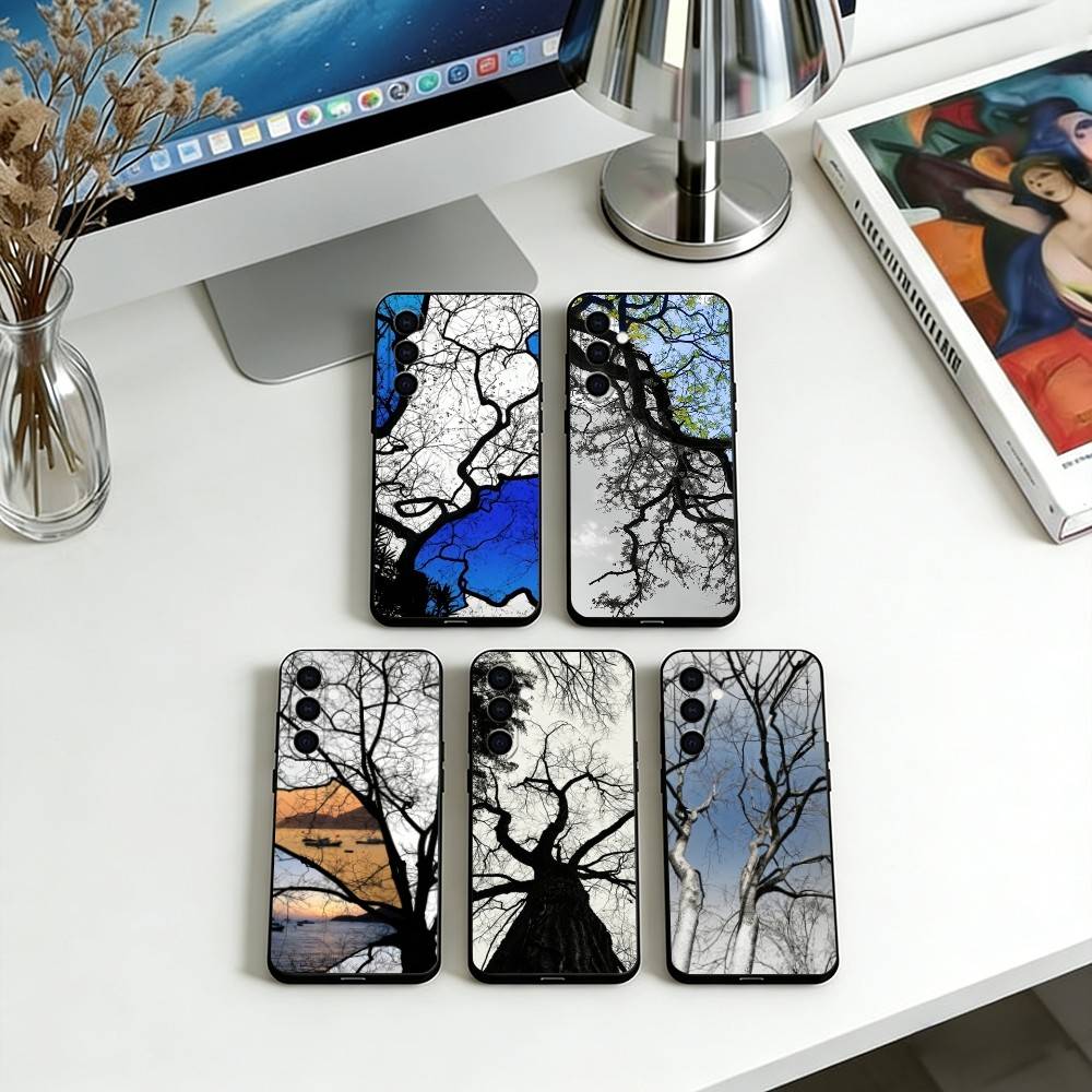 Barren tree Phone Case For Samsung Galaxy A73,A72,A71,A70,A53,A52,A51,Soft Silicone Black Cover
