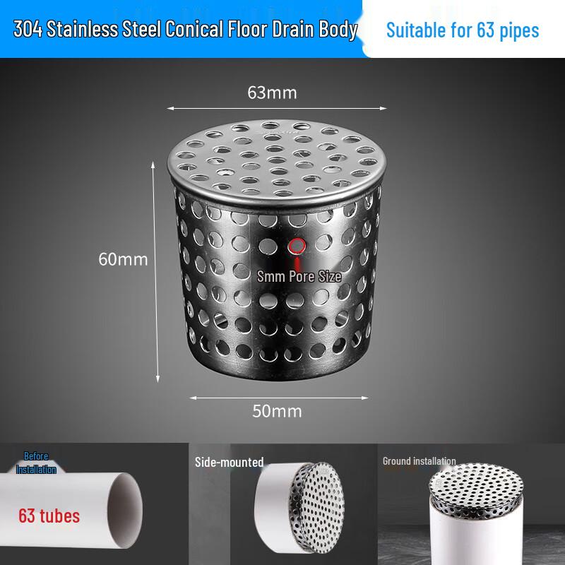 

MDNG 304 Stainless Steel Conical Drain Filter (50-63mm Pipe, 3-Pack)