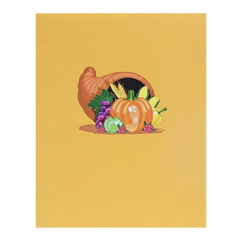 3D for Pop Up Thanksgiving Pumpkin Greeting Card Surprise Mysterious for Autumn Children Festival Holiday Gift