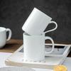 Household White Ceramic Cup 280~400ml Men New High Aesthetic Underglaze Colour Handle Tea Mugs Nordic Women Office Coffee Cup