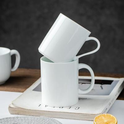 Household White Ceramic Cup 280~400ml Men New High Aesthetic Underglaze Colour Handle Tea Mugs Nordic Women Office Coffee Cup