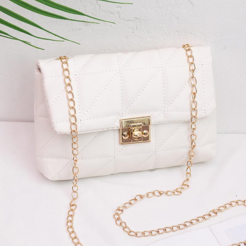 Spring 2025 Women's Simple Square Embroidery Chain Crossbody Handbag