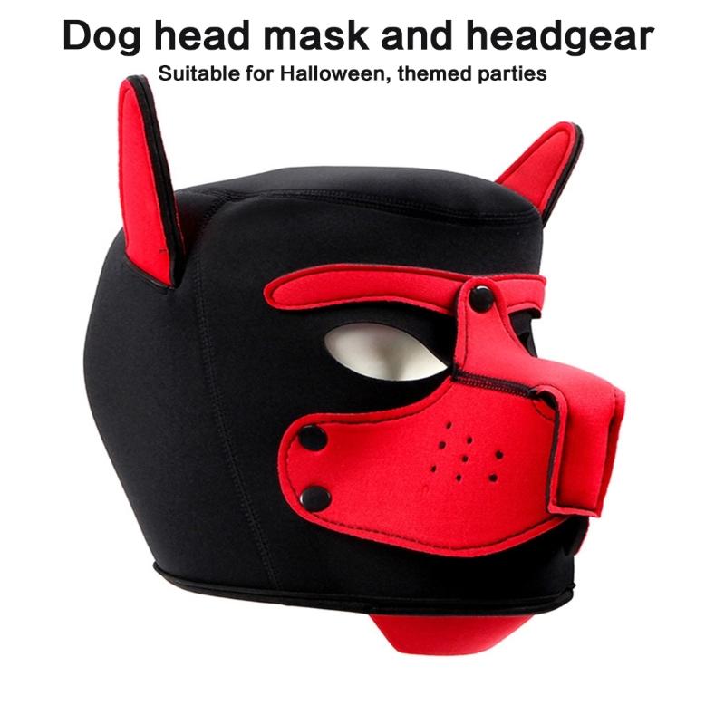 Máscara de Cabeza de Perro Halloween Gorro de Perro Transpirable Máscara Completa de Cabeza de Perro Disfraz para Adulto Halloween Disfraz de Halloween Fiesta de Cosplay