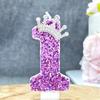 Purple Crown Birthday Candles Number 0 To 9 Princess Cake Decoration Candles Anniversary Party Decorations 0123456789