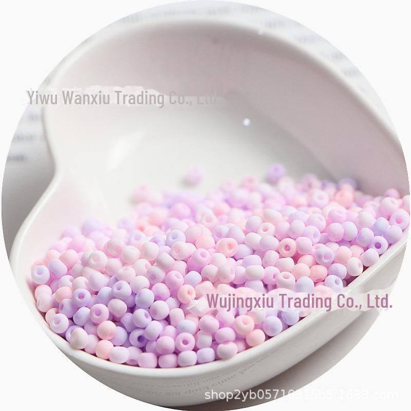 El Yapımı DIY Çocuk Kolye ve Bilekliği için Yüksek Kaliteli 3/4mm Buzlu Düz Renk Cam Pirinç Boncuklar