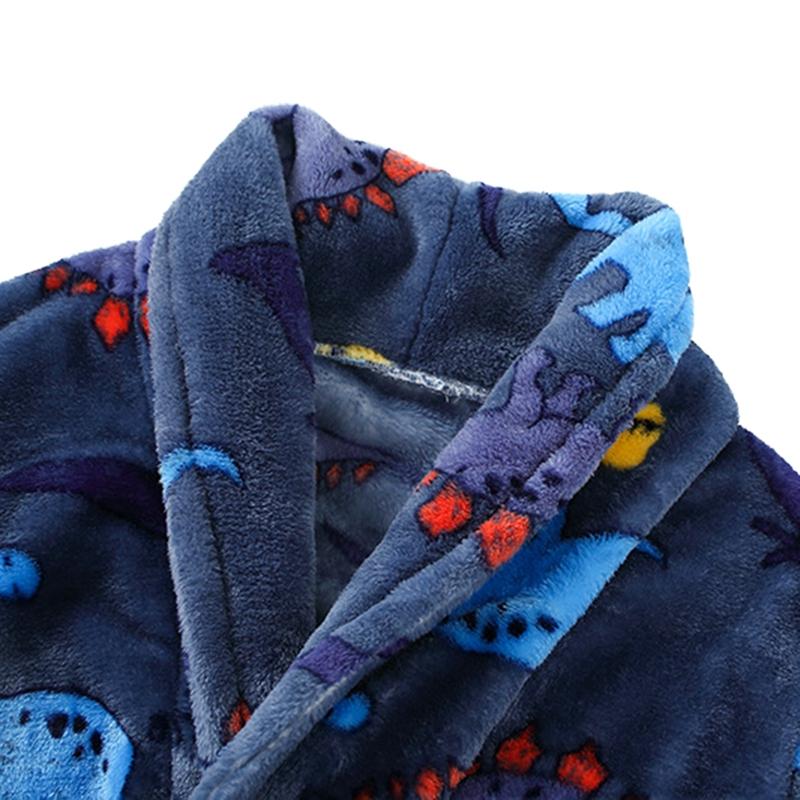 Kinder-Flanell-Bademantel für Jungen und Mädchen, hautfreundlich, weich und bequem, mit Taschen
